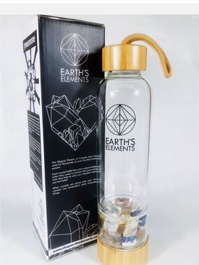 New Earth Element Gemstone Water Bottle Quantum Energy  (Gems Not Included)